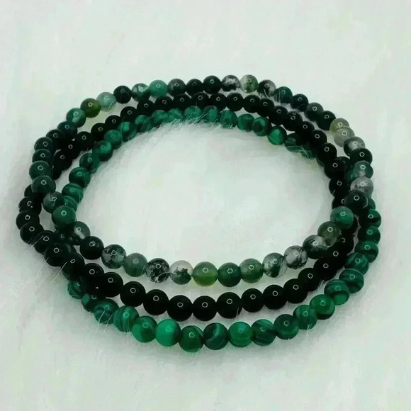 Green Themed Bundle 4mm Beaded Bracelet - Picture 1 of 5